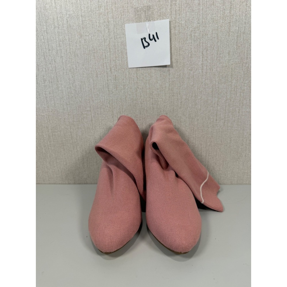 Pink Slip on Sock Mid Calf Boots women size 7.5 - Picture 2 of 10